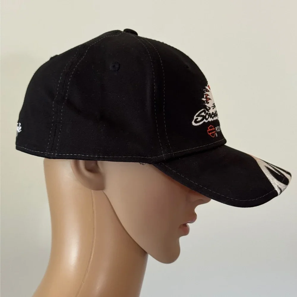 Harley Davidson Screamin Eagle Performance Parts Black Orange Flame A-Flex Hat